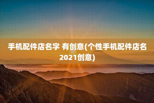 手机配件店名字 有创意(个性手机配件店名2021创意)