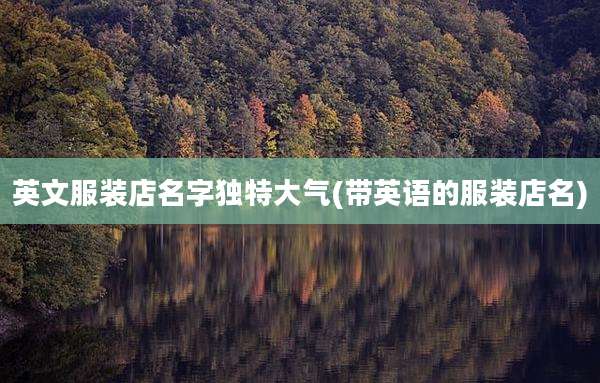 英文服装店名字独特大气(带英语的服装店名)