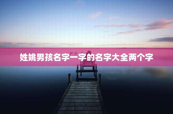 姓姚男孩名字一字的名字大全两个字