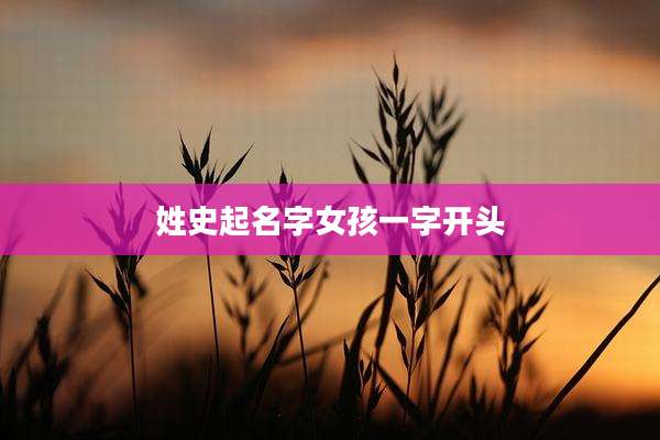 姓史起名字女孩一字开头