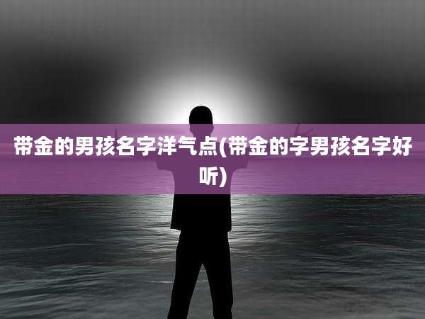 带金的男孩名字洋气点(带金的字男孩名字好听)