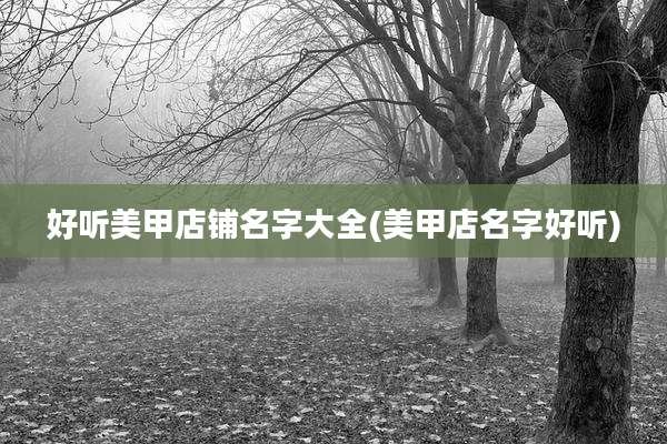 好听美甲店铺名字大全(美甲店名字好听)
