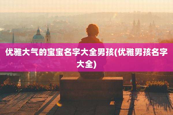 优雅大气的宝宝名字大全男孩(优雅男孩名字大全)