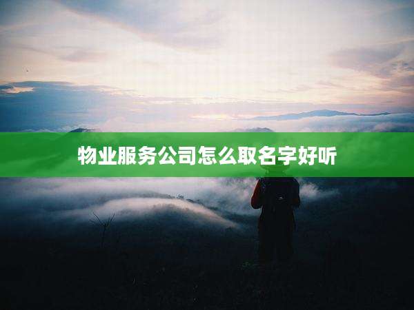 物业服务公司怎么取名字好听