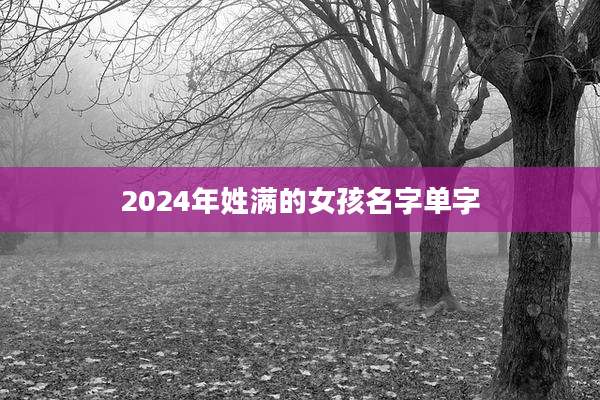 2024年姓满的女孩名字单字