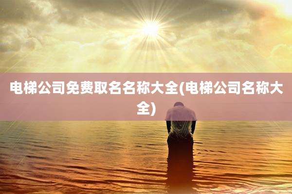 电梯公司免费取名名称大全(电梯公司名称大全)