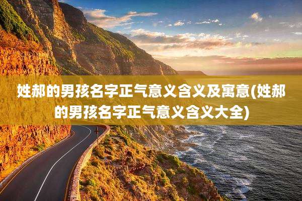 姓郝的男孩名字正气意义含义及寓意(姓郝的男孩名字正气意义含义大全)