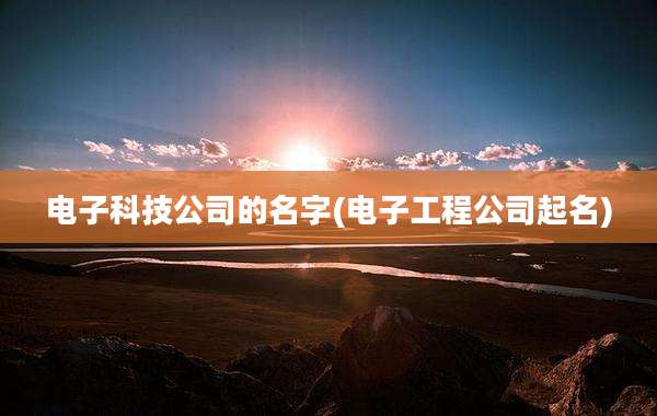 电子科技公司的名字(电子工程公司起名)