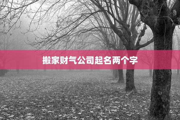 搬家财气公司起名两个字