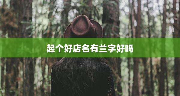 起个好店名有兰字好吗