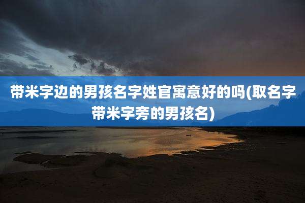 带米字边的男孩名字姓官寓意好的吗(取名字带米字旁的男孩名)