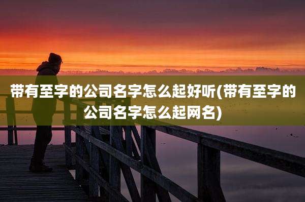 带有至字的公司名字怎么起好听(带有至字的公司名字怎么起网名)