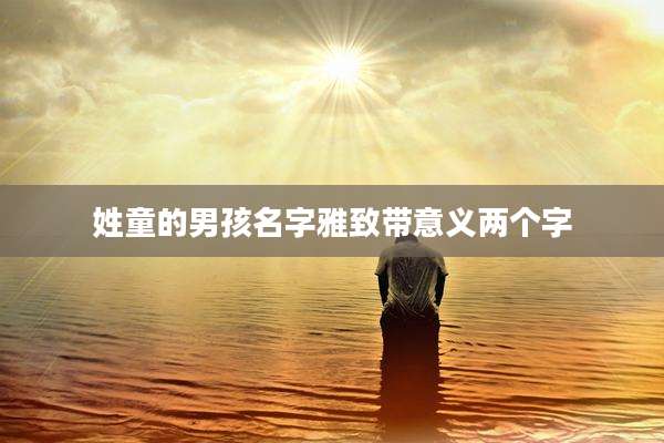 姓童的男孩名字雅致带意义两个字
