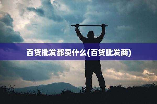 百货批发都卖什么(百货批发商)