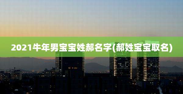 2021牛年男宝宝姓郝名字(郝姓宝宝取名)