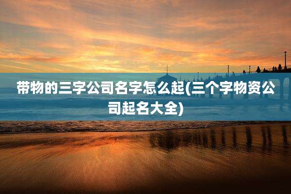 带物的三字公司名字怎么起(三个字物资公司起名大全)