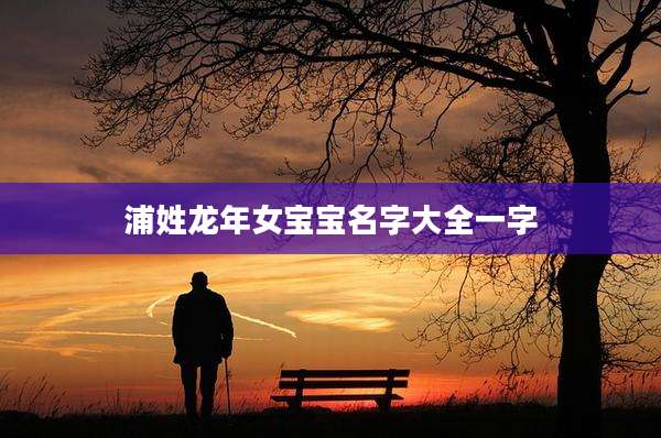 浦姓龙年女宝宝名字大全一字