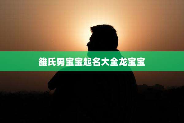 雒氏男宝宝起名大全龙宝宝