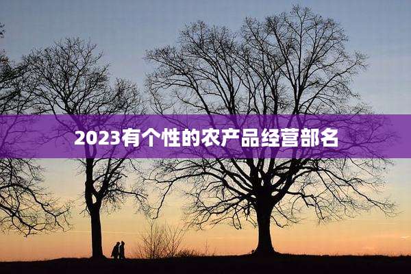 2023有个性的农产品经营部名