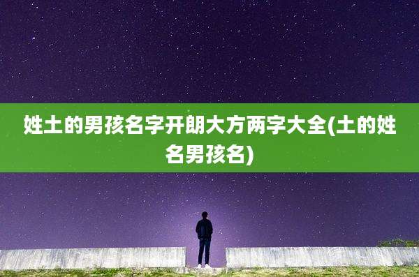 姓土的男孩名字开朗大方两字大全(土的姓名男孩名)