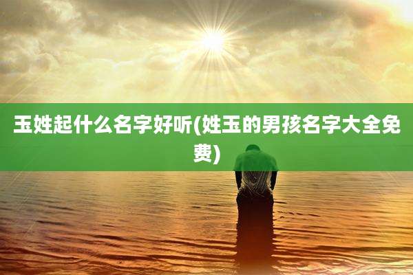 玉姓起什么名字好听(姓玉的男孩名字大全免费)