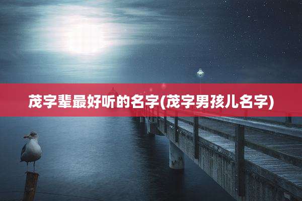 茂字辈最好听的名字(茂字男孩儿名字)