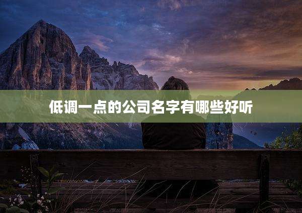 低调一点的公司名字有哪些好听