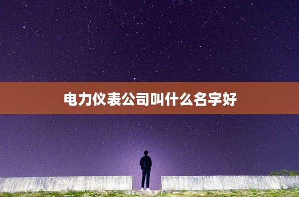 电力仪表公司叫什么名字好