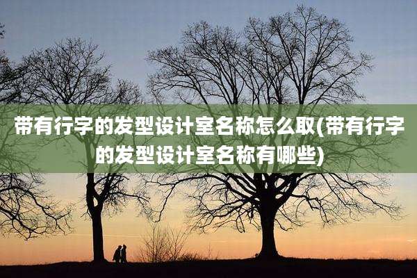 带有行字的发型设计室名称怎么取(带有行字的发型设计室名称有哪些)