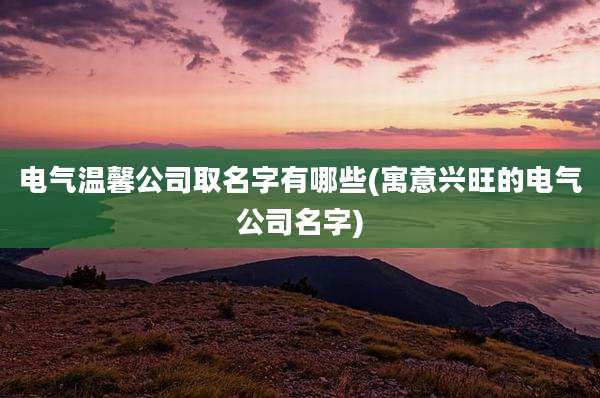 电气温馨公司取名字有哪些(寓意兴旺的电气公司名字)