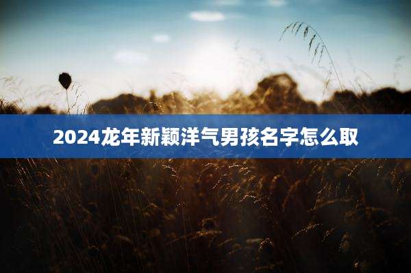 2024龙年新颖洋气男孩名字怎么取