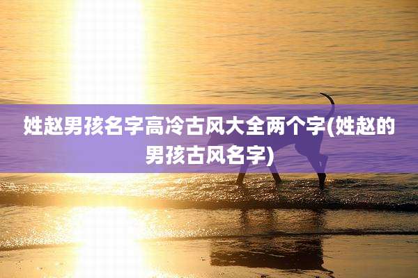 姓赵男孩名字高冷古风大全两个字(姓赵的男孩古风名字)