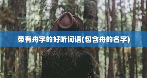 带有舟字的好听词语(包含舟的名字)