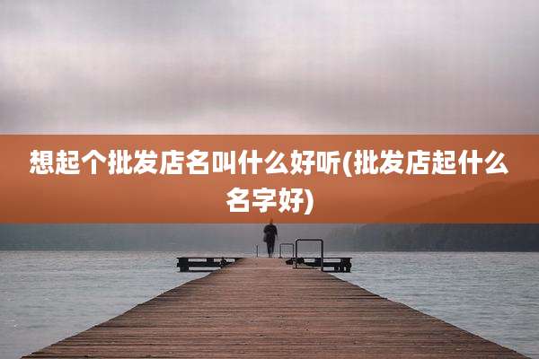 想起个批发店名叫什么好听(批发店起什么名字好)