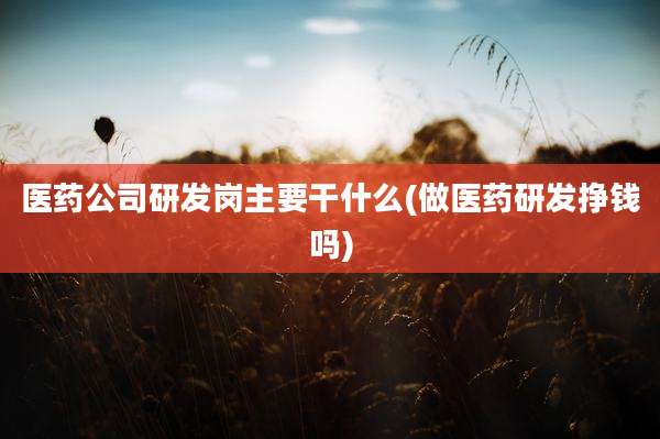 医药公司研发岗主要干什么(做医药研发挣钱吗)