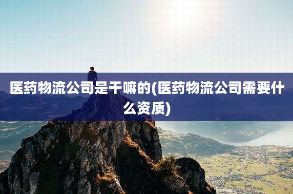医药物流公司是干嘛的(医药物流公司需要什么资质)