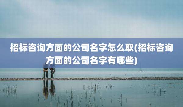 招标咨询方面的公司名字怎么取(招标咨询方面的公司名字有哪些)