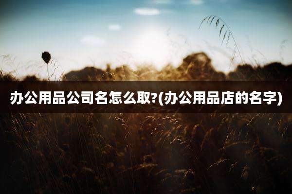 办公用品公司名怎么取?(办公用品店的名字)