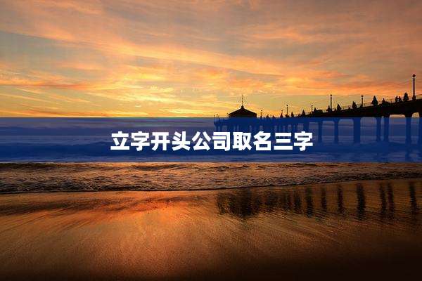 立字开头公司取名三字