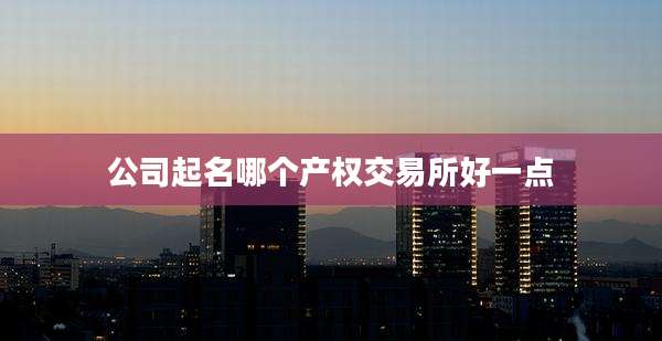 公司起名哪个产权交易所好一点