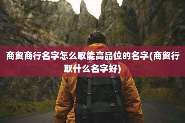 商贸商行名字怎么取能高品位的名字(商贸行取什么名字好)