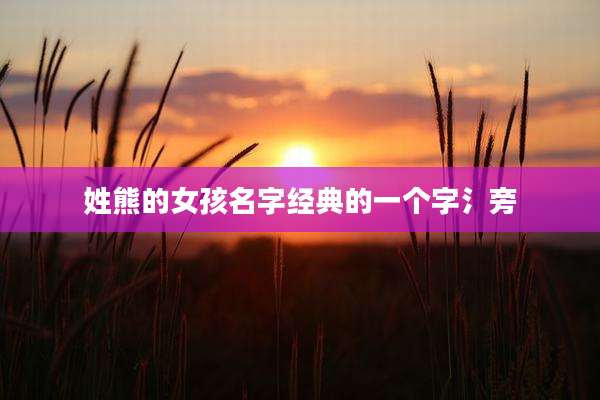 姓熊的女孩名字经典的一个字氵旁