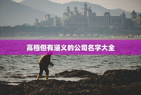 高档但有涵义的公司名字大全