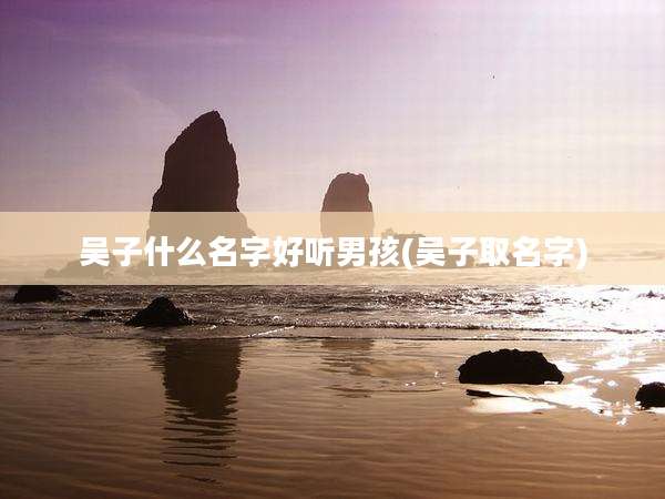 吴子什么名字好听男孩(吴子取名字)