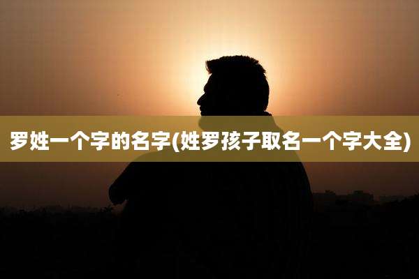 罗姓一个字的名字(姓罗孩子取名一个字大全)