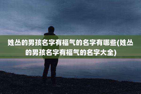 姓丛的男孩名字有福气的名字有哪些(姓丛的男孩名字有福气的名字大全)