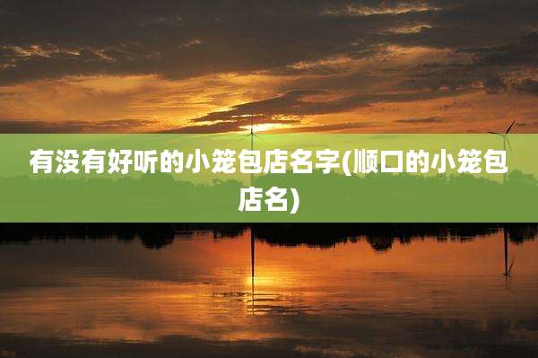 有没有好听的小笼包店名字(顺口的小笼包店名)