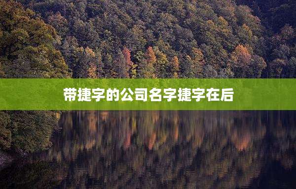 带捷字的公司名字捷字在后