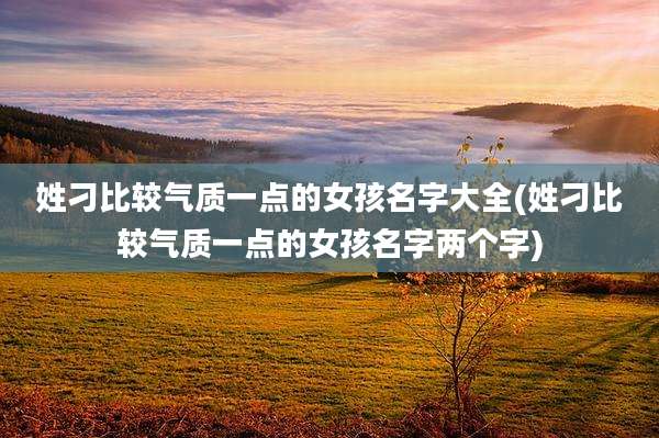姓刁比较气质一点的女孩名字大全(姓刁比较气质一点的女孩名字两个字)
