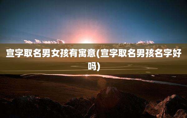 宣字取名男女孩有寓意(宣字取名男孩名字好吗)